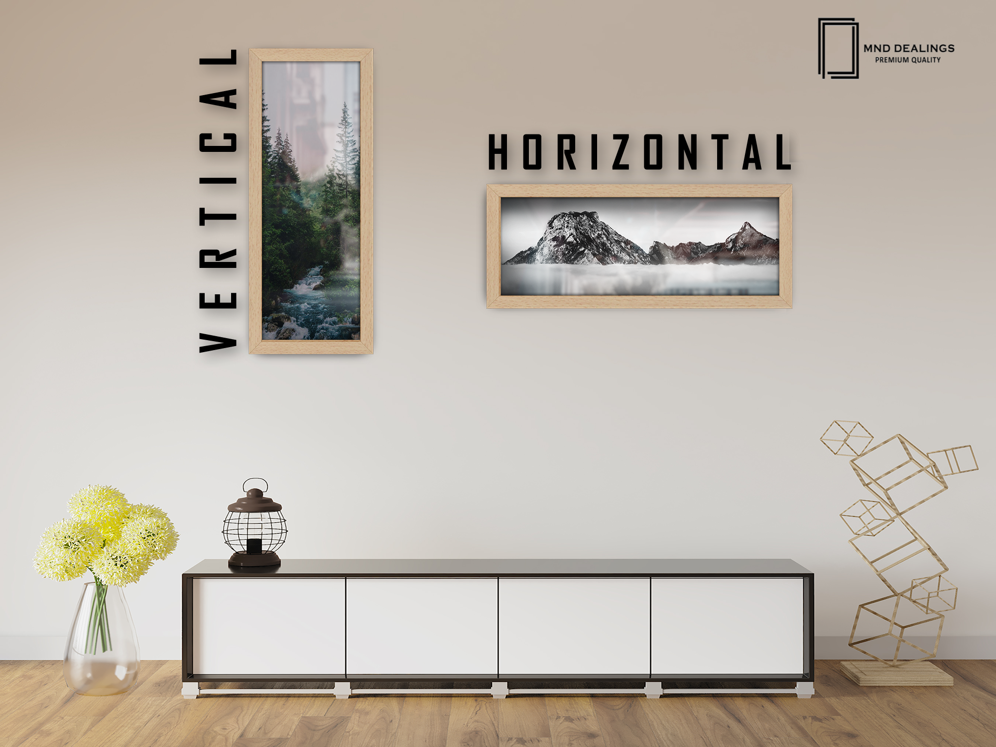 ( 95 x 33 CM ) / 38 x 13 Inch | Frames - MDF
 -  [ Beech ]