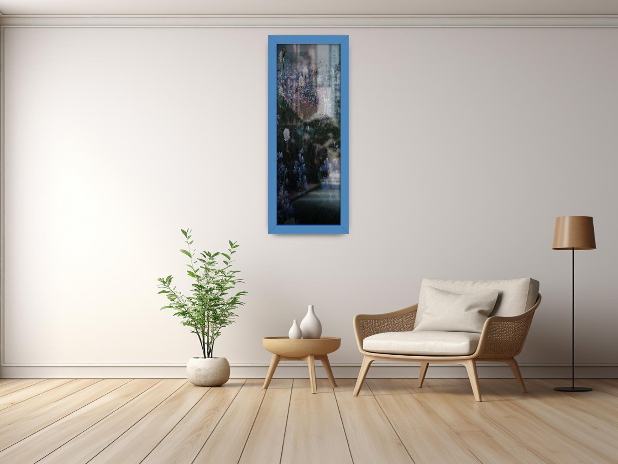 ( 95 x 33 CM ) / 38 x 13 Inch | Art Frames - MDF
 -  [ Blue ]