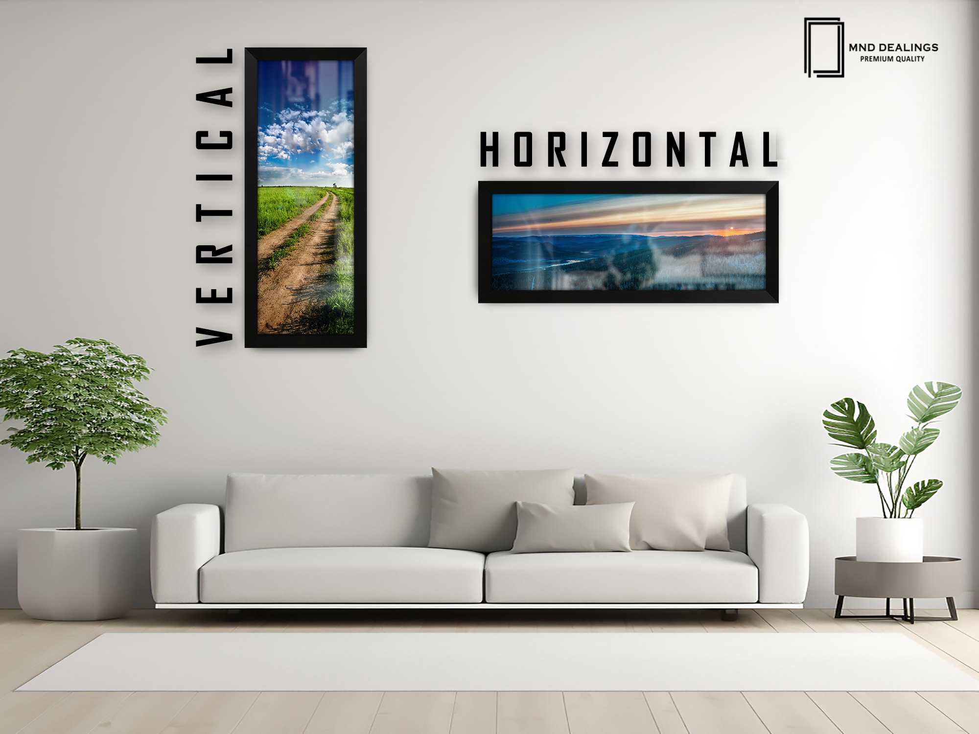 ( 95 x 33 CM ) / 38 x 13 Inch | Frames - MDF
 -  [ Matt Black ]