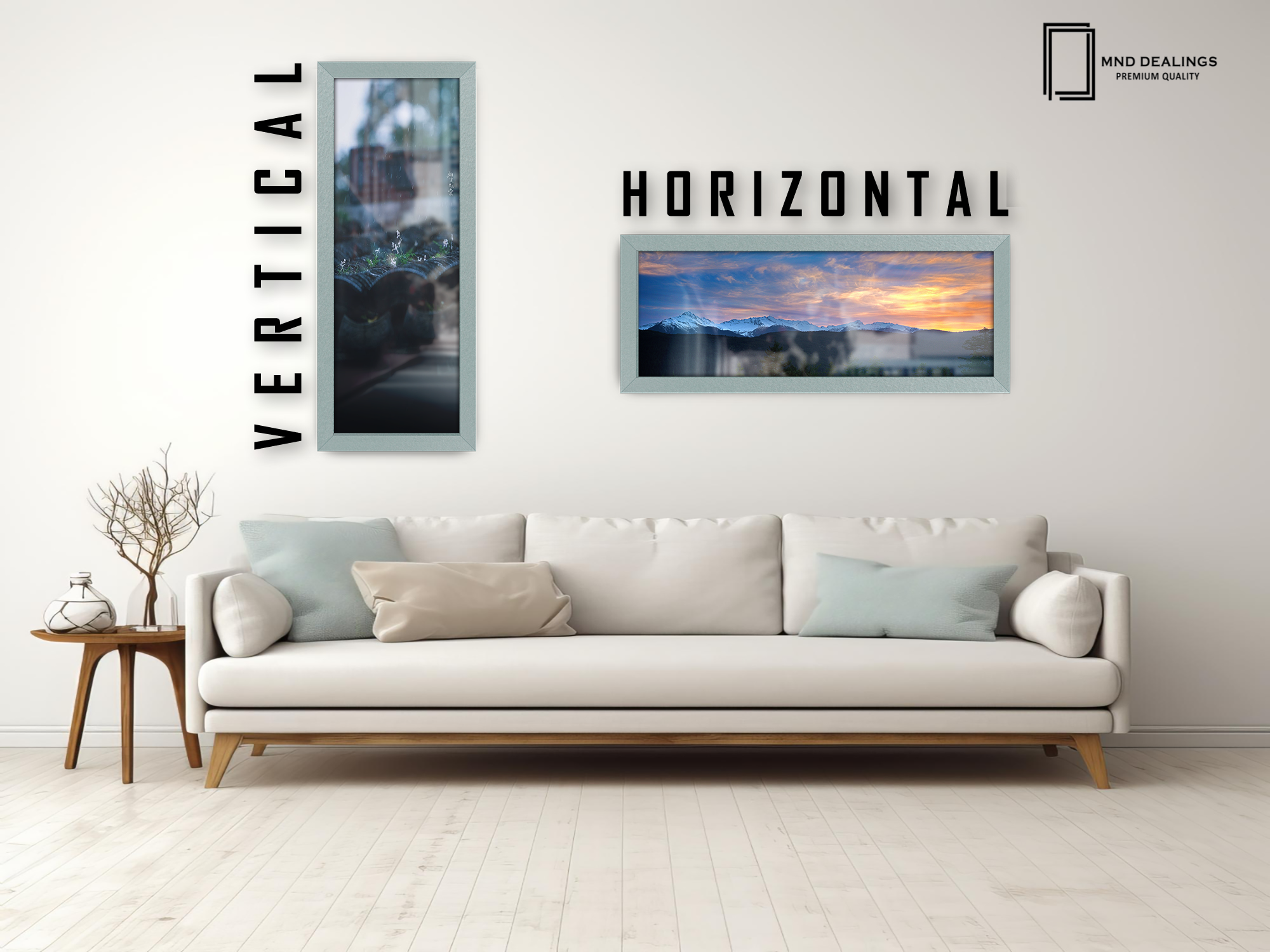 ( 95 x 33 CM ) / 38 x 13 Inch | Art Frames - MDF
 -  [ Silver ]