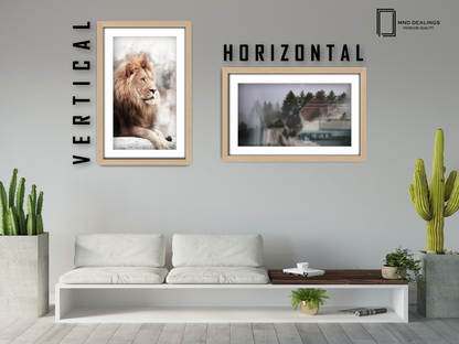 A1 ( 59.40 x 84.10 cm ) / 33 x 23 Inch with A2-(41.90 x 59.40 cm) White Mount Frames - MDF