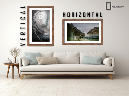 A1 ( 59.40 x 84.10 cm ) / 33 x 23 Inch with A2-(41.90 x 59.40 cm) White Mount Frames - MDF