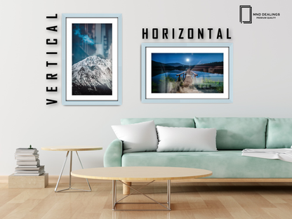 A1 ( 59.40 x 84.10 cm ) / 33 x 23 Inch with A2-(41.90 x 59.40 cm) White Mount Frames - MDF