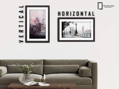 A1 ( 59.40 x 84.10 cm ) / 33 x 23 Inch with A2-(41.90 x 59.40 cm) White Mount Frames - MDF
