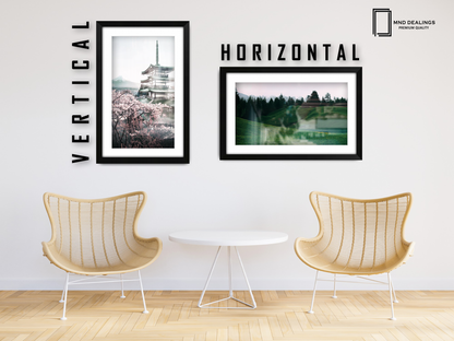 A1 ( 59.40 x 84.10 cm ) / 33 x 23 Inch with A2-(41.90 x 59.40 cm) White Mount Frames - MDF