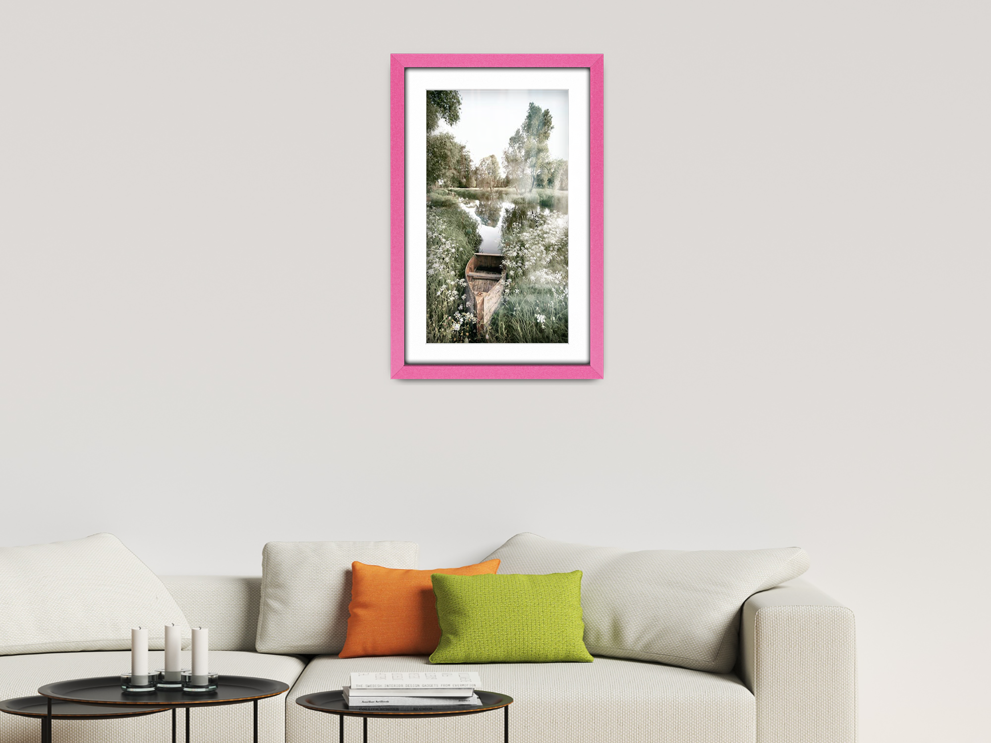 A1 ( 59.40 x 84.10 cm ) / 33 x 23 Inch with A2-(41.90 x 59.40 cm) White Mount Frames - MDF