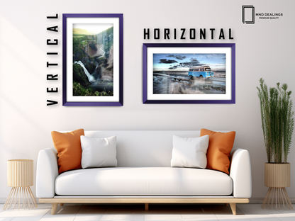 A1 ( 59.40 x 84.10 cm ) / 33 x 23 Inch with A2-(41.90 x 59.40 cm) White Mount Frames - MDF