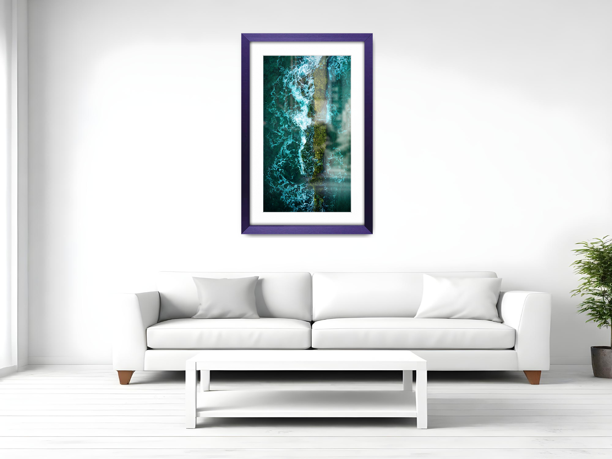 A1 ( 59.40 x 84.10 cm ) / 33 x 23 Inch with A2-(41.90 x 59.40 cm) White Mount Frames - MDF