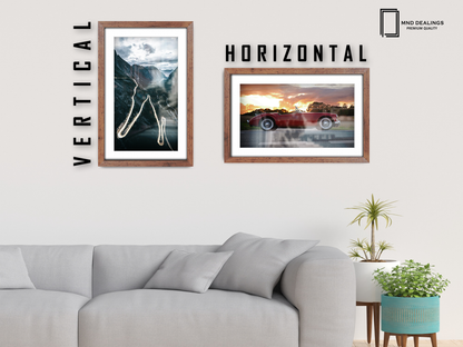 A1 ( 59.40 x 84.10 cm ) / 33 x 23 Inch with A2-(41.90 x 59.40 cm) White Mount Frames - MDF