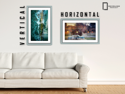 A1 ( 59.40 x 84.10 cm ) / 33 x 23 Inch with A2-(41.90 x 59.40 cm) White Mount Frames - MDF