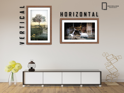 A1 ( 59.40 x 84.10 cm ) / 33 x 23 Inch with A2-(41.90 x 59.40 cm) White Mount Frames - MDF