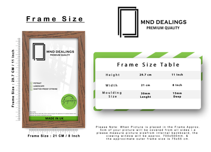 A4 ( 21.00 x 29.70 CM ) / 11 x 8 Inch Photo Frames - MDF
