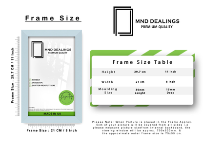 A4 ( 21.00 x 29.70 CM ) / 11 x 8 Inch Photo Frames - MDF
