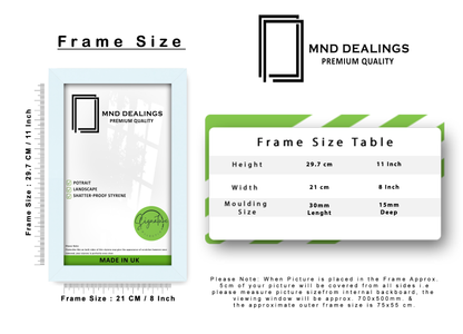 A4 ( 21.00 x 29.70 CM ) / 11 x 8 Inch Photo Frames - MDF
