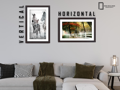 A4 ( 21.00 x 29.70 cm ) / 11 x 8 Inch with A5-(14.80 x 21.00 cm) White Mount Art Frames - MDF