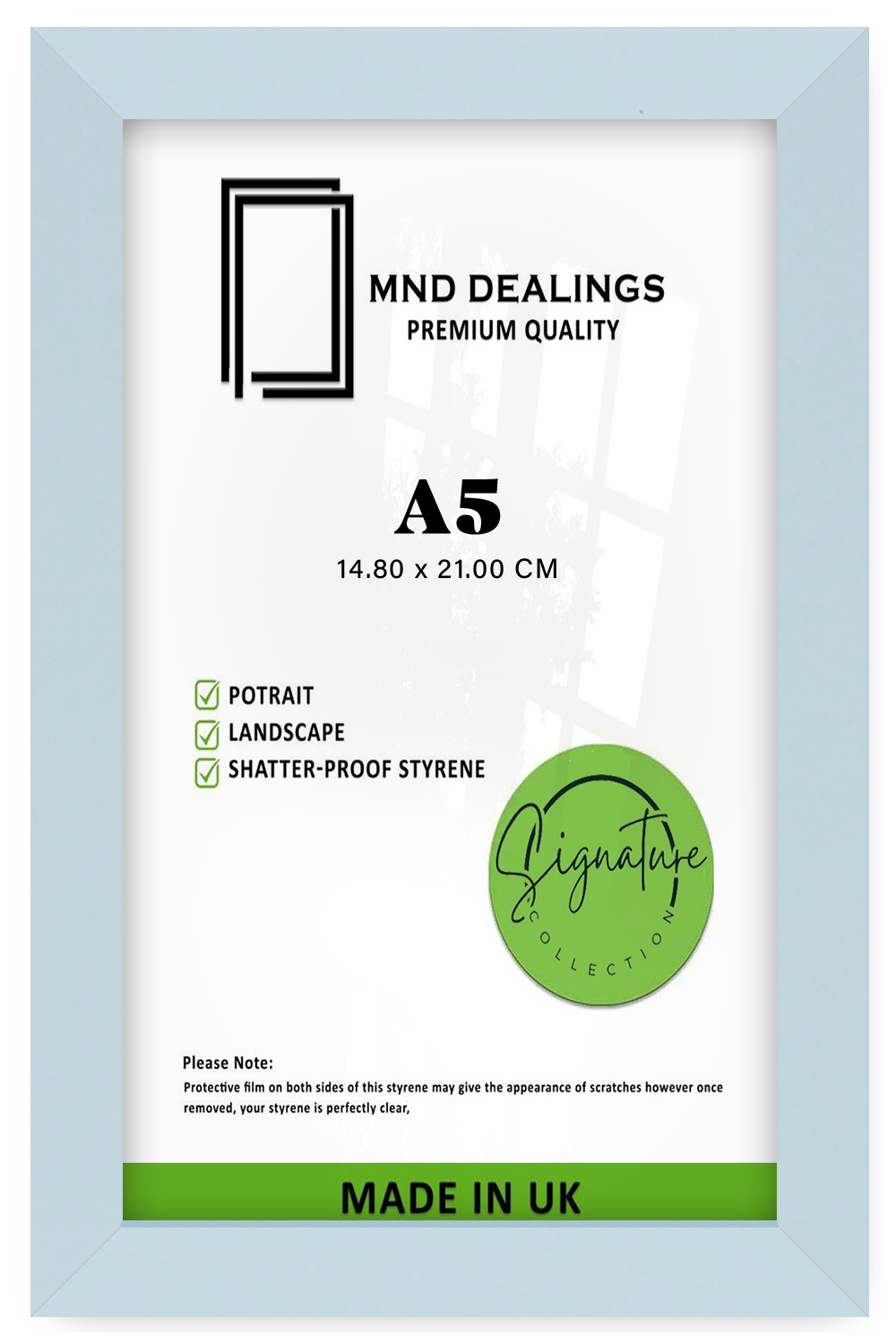 A5 ( 14.80 x 21.00 CM ) / 8 x 5.5 Inch  |  Frames - MDF
 -  [ Light Grey ]